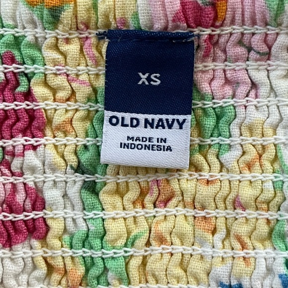 NWT Old Navy Linen Blend Pink/Orange Floral Fit & Flare Cami Mini Dress Size XS - Picture 11 of 16